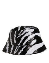 Dolce & Gabbana Men Black White Zebra Sequin Bucket Cap Hat