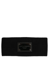 Dolce & Gabbana Men Black Cashmere Logo Plaque Head Band One Size Hat