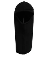 Dolce & Gabbana Men Black Wool Ribbed Knit Balaclava Wrap One Size Hat