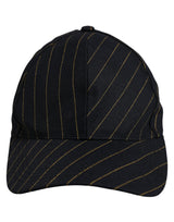 Dolce & Gabbana Black Gold Pinstriped Cotton Baseball Cap Hat