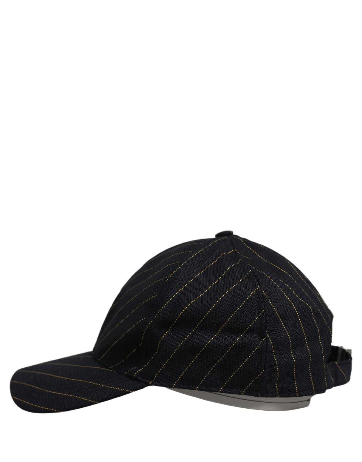 Dolce & Gabbana Black Gold Pinstriped Cotton Baseball Cap Hat