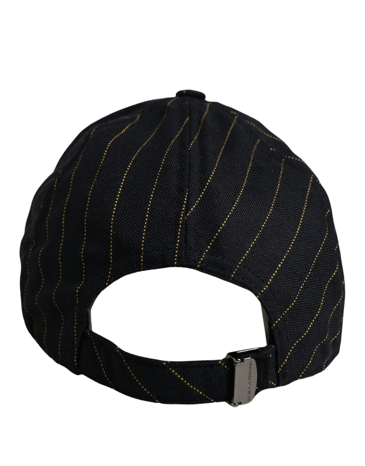 Dolce & Gabbana Black Gold Pinstriped Cotton Baseball Cap Hat