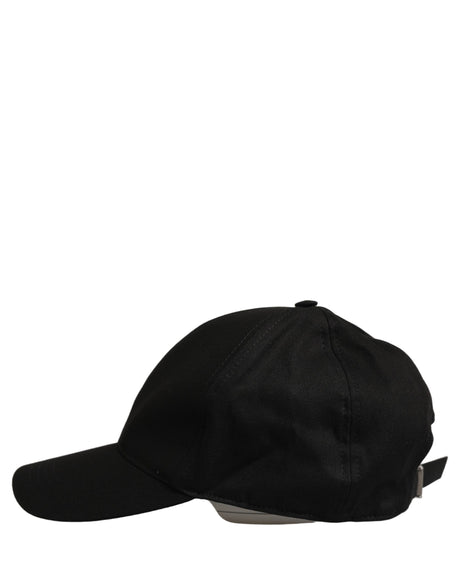 Dolce & Gabbana Men Black Cotton Baseball Capello 6 Panels Hat