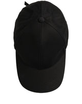 Dolce & Gabbana Men Black Cotton Baseball Capello 6 Panels Hat
