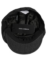 Dolce & Gabbana Men Black Cotton Flat Cloth Newsboy Cap Hat