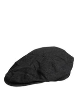Dolce & Gabbana Men Black Cotton Flat Cloth Newsboy Cap Hat