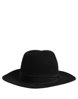 Dolce & Gabbana Men Black Classic Wide Brim Fedora Capello Hat