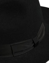 Dolce & Gabbana Men Black Classic Wide Brim Fedora Capello Hat