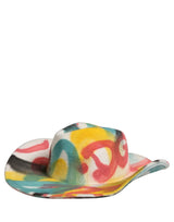 Dolce & Gabbana Men White Graffiti Wide Brim Fedora Capello Hat