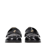 Jimmy Choo Black Leather Slip-On Loafers