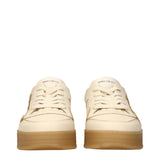Jimmy Choo Beige Leather Low Top Sneakers