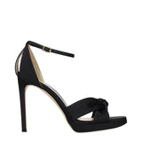 Jimmy Choo Black Satin Platform Sandals