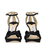 Jimmy Choo Black Satin Platform Sandals