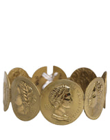 Dolce & Gabbana Gold Tone Brass Coin Metal Waist Cintura Belt