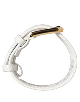 Dolce & Gabbana White Embossed Leather Gold Buckle Belt Strap Bracelet