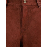 Salvatore Santoro Bordeaux Leather Casual Pants