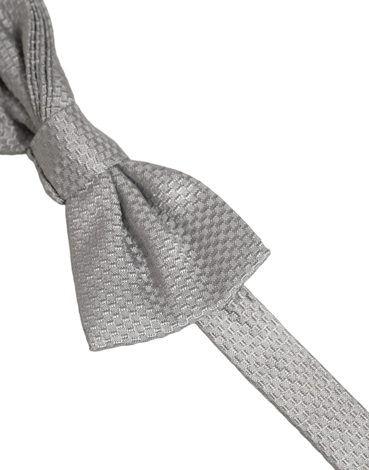 Dolce & Gabbana Men Gray 100% Silk Adjustable Neck Papillon Bow Tie