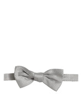 Dolce & Gabbana Men Gray 100% Silk Adjustable Neck Papillon Bow Tie