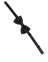 Dolce & Gabbana Men Black Polka Dot Silk Adjustable Neck Papillon Bow Tie