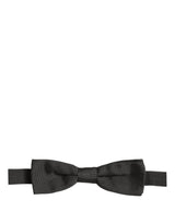 Dolce & Gabbana Men Black 100% Cotton Adjustable Neck Papillon Bow Tie