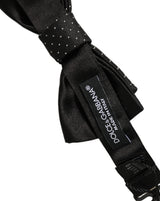 Dolce & Gabbana Men Black DG Polka Dot Adjustable Neck Papillon Bow Tie