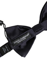 Dolce & Gabbana Men Black 100% Silk Adjustable Neck Papillon Bow Tie