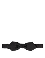 Dolce & Gabbana Men Black 100% Silk Adjustable Neck Papillon Bow Tie