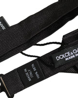 Dolce & Gabbana Men Black 100% Silk Adjustable Neck Papillon Bow Tie