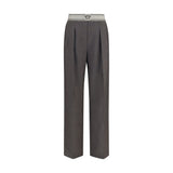 Versace Gray Wool Oves Aries Pants