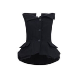 Magda Butrym Black Silk Waistcoat