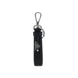 Prada Black Stainless Steel Keychain