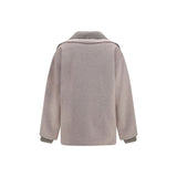 P.A.R.O.S.H. Beige Wool Oves Aries Full-Length Jacket