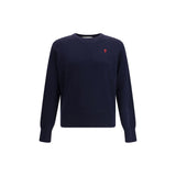 Ami Paris Blue Cotton Sweatshirt
