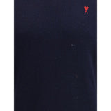 Ami Paris Blue Cotton Sweatshirt