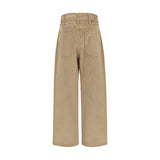 Darkpark Beige Cotton Casual Pants
