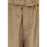 Darkpark Beige Cotton Casual Pants