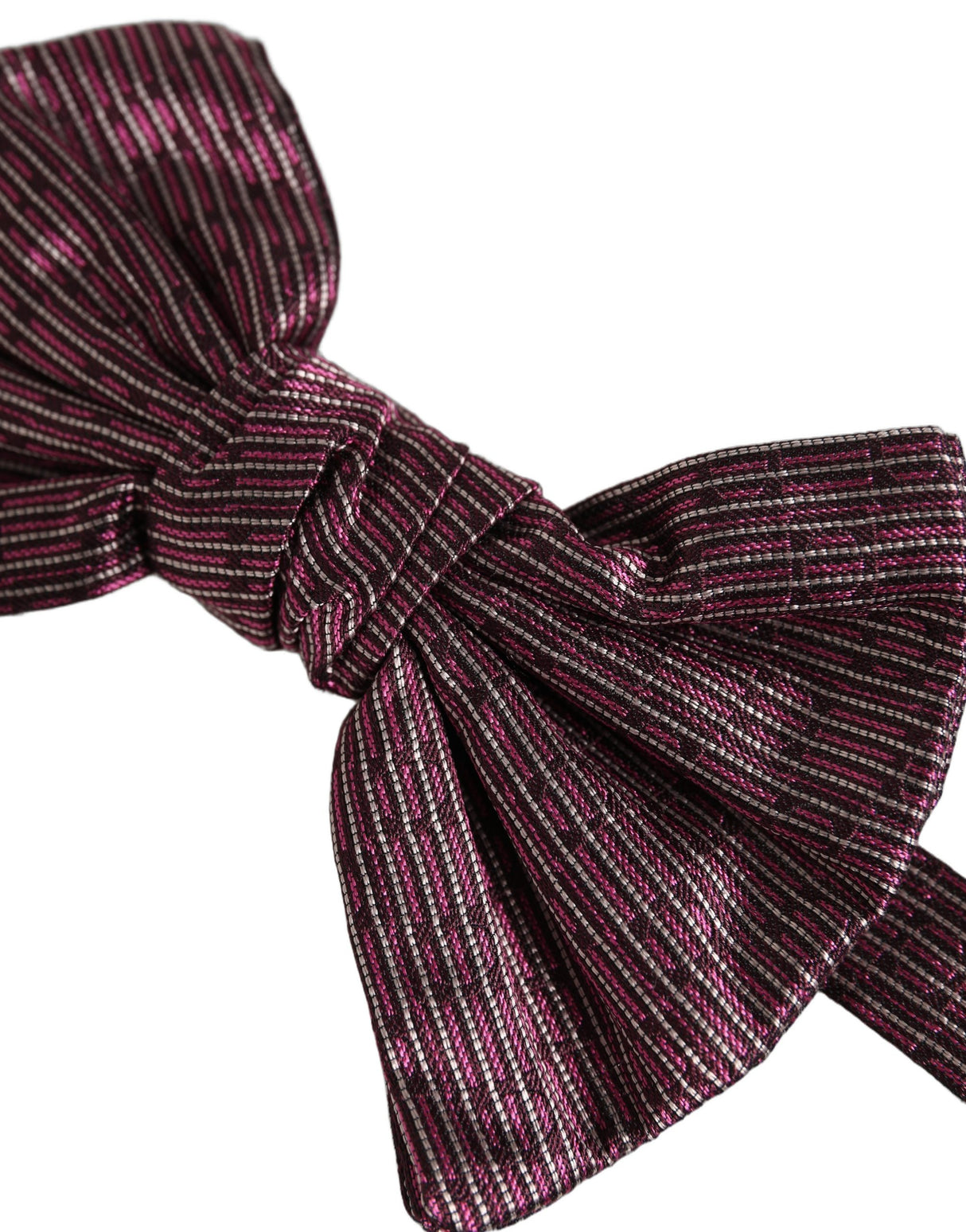 Dolce & Gabbana Men Maroon 100% Silk Adjustable Neck Papillon Bow Tie