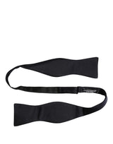 Dolce & Gabbana Men Black 100% Silk Adjustable Neck Papillon Bow Tie