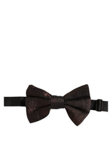 Dolce & Gabbana Men Brown 100% Silk Adjustable Neck Papillon Bow Tie