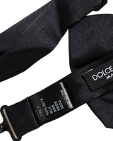Dolce & Gabbana Men Black 100% Silk Adjustable Neck Papillon Bow Tie