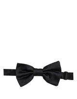 Dolce & Gabbana Men Black 100% Silk Adjustable Neck Papillon Bow Tie