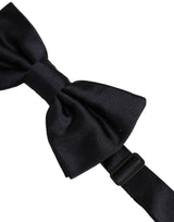 Dolce & Gabbana Men Black 100% Silk Adjustable Neck Papillon Bow Tie