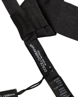 Dolce & Gabbana Men Black 100% SIlk Adjustable Neck Papillon Bow Tie