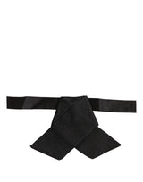 Dolce & Gabbana Men Black 100% SIlk Adjustable Neck Papillon Bow Tie