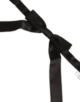 Dolce & Gabbana Men Black 100% SIlk Adjustable Neck Papillon Bow Tie