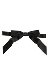 Dolce & Gabbana Men Black 100% SIlk Adjustable Neck Papillon Bow Tie