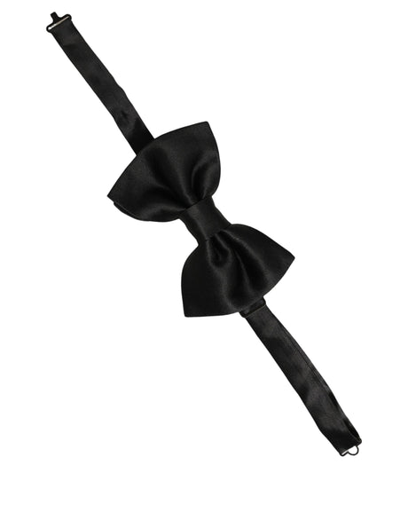 Dolce & Gabbana Men Black 100% Silk Adjustable Neck Papillon Bow Tie