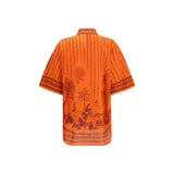 Alemais Orange Cotton Pattern Shirt
