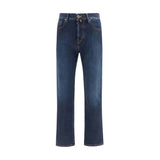 Jacob Cohen Blue Cotton Straight-Leg Jeans