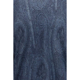 Etro Blue Silk Turtleneck